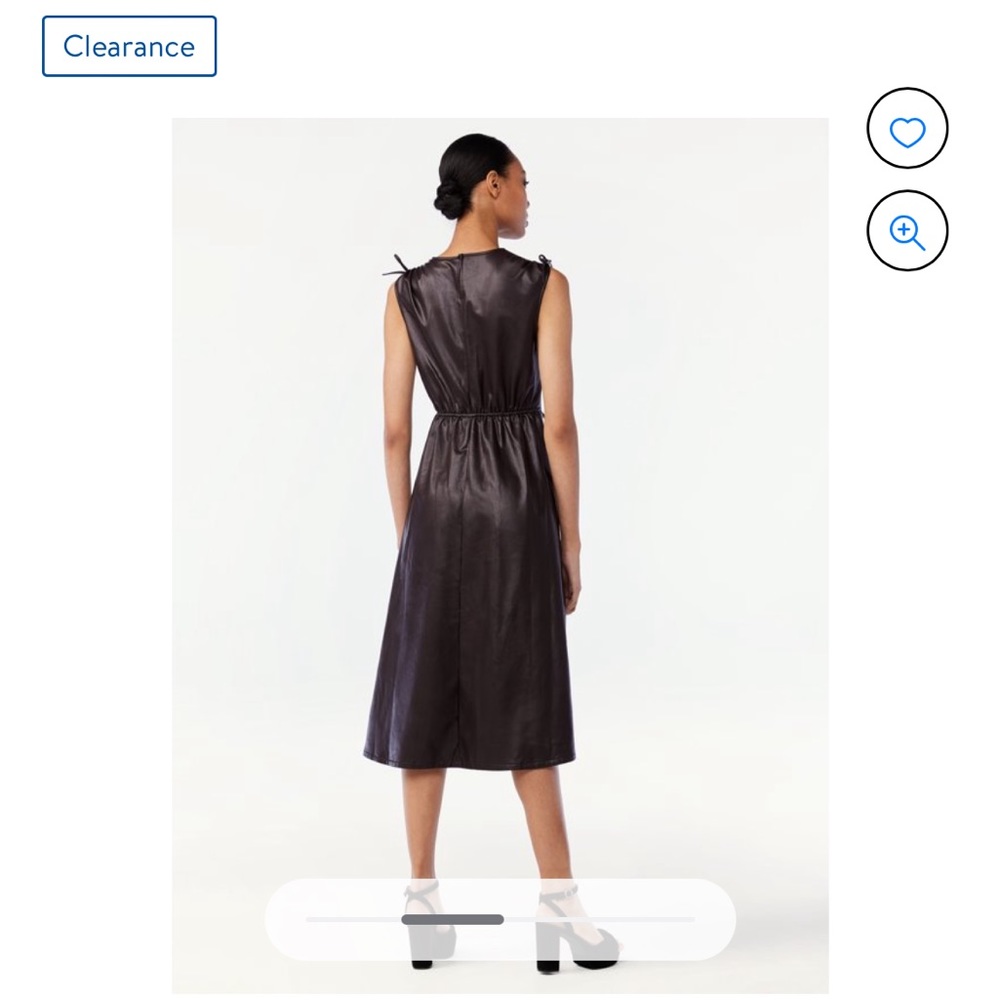 NWT Women’s faux leather midi dress cinched dress